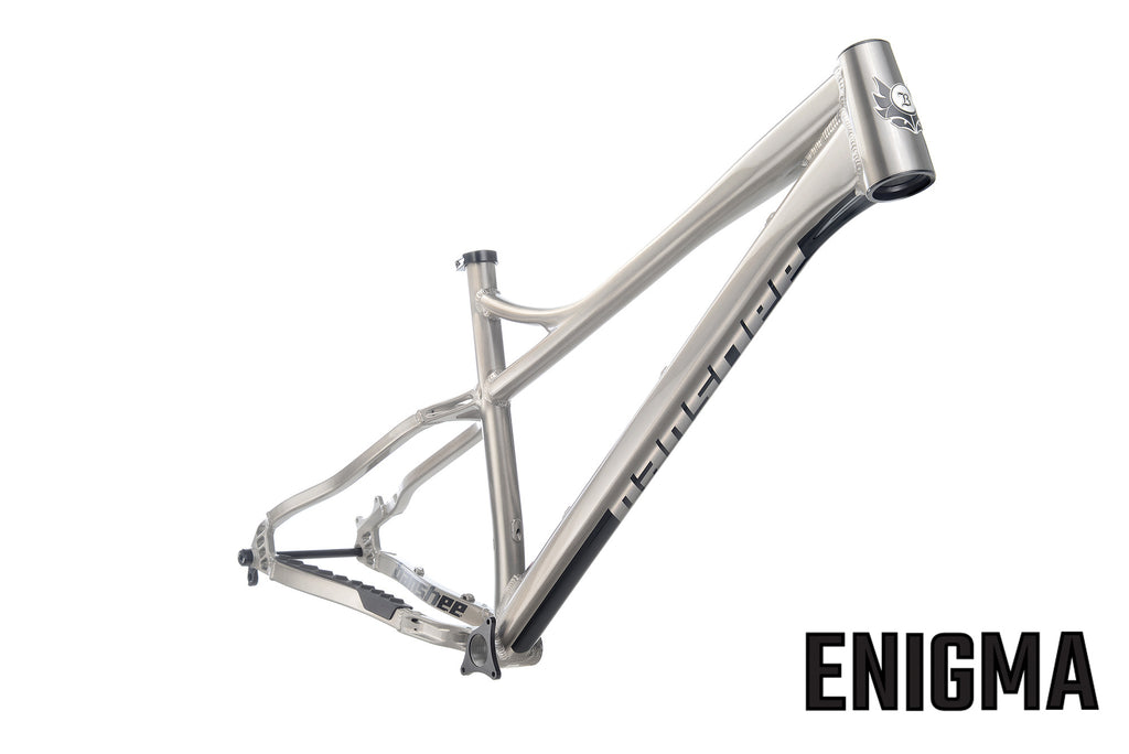 Enigma Frameset - Medium Raw With Dark Blue Decals, Headset