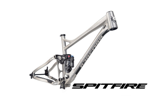 Spitfire V3.2 Frameset - Large Tint Raw With Green Decals, FOX Float X Performance Elite Shock, Headset